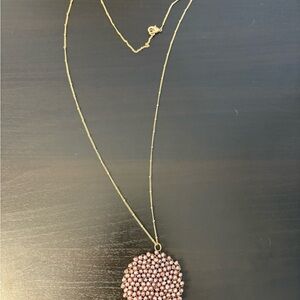 Elegant Gold and Pink Pendant Necklace